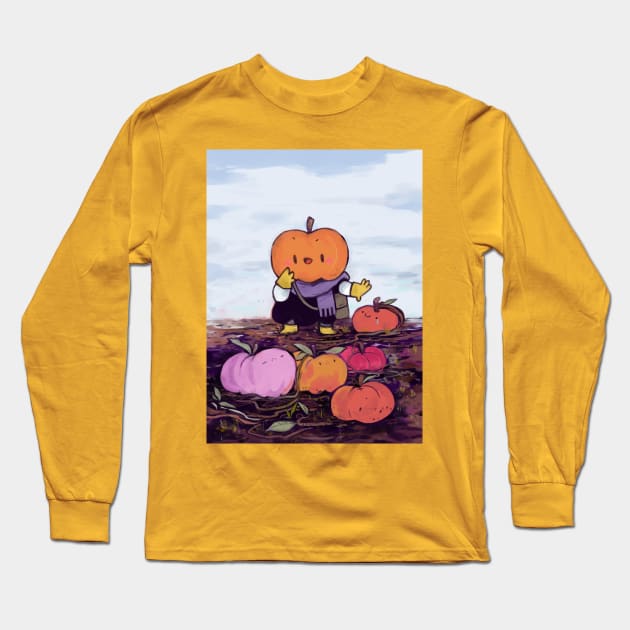 Kobocha in the Pumpkin patch Long Sleeve T-Shirt by kurilord